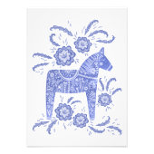 Foto van Dala Horse Blue Folk Foto Afdruk (Voorkant)
