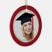 Foto van Damasrood en gouden Afstuderen, versieren Keramisch Ornament (Rechts)