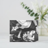  foto van damesschilderaardewerk briefkaart (Staand voorkant)