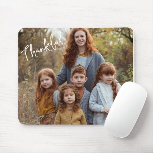 Foto van dankbare familie muismat (Met muis)