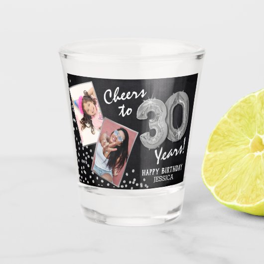Foto van de 30e verjaardag van de geboorte 2 shot glas (Voorkant)