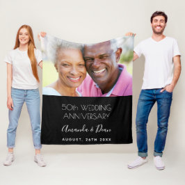 Foto van de 50e trouwdag moderne elegant fleece deken