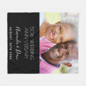 Foto van de 50e trouwdag moderne elegant fleece deken (Voorkant (Horizontaal))