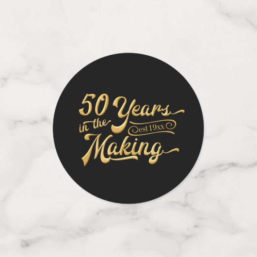 Foto van de 50e verjaardag | 50 JAAR IN DE MAAK Confetti (Kleine voorkant)