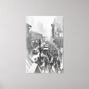  foto van de 6e Avenue NYC (1940) Canvas Afdruk