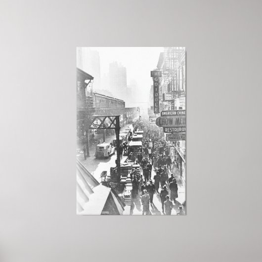  foto van de 6e Avenue NYC (1940) Canvas Afdruk (Voorkant)