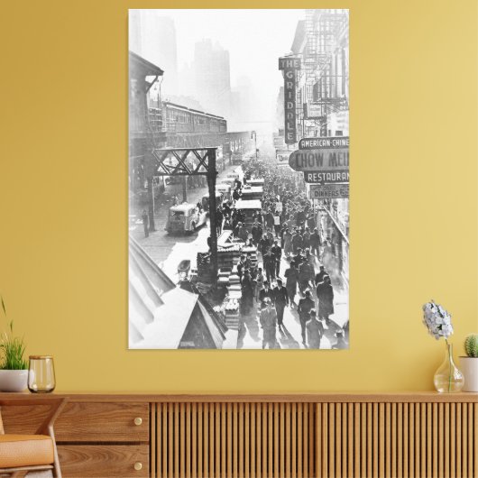 foto van de 6e Avenue NYC (1940) Canvas Afdruk (Insitu (Woonkamer))