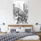  foto van de 6e Avenue NYC (1940) Canvas Afdruk (Insitu (Slaapkamer))