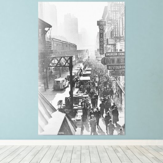 foto van de 6e Avenue NYC (1940) Canvas Afdruk (Insitu (Houten vloer))