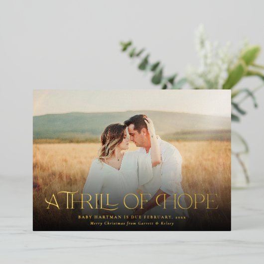 Foto van de aankondiging van de zwangerschap van d (Staand Voorkant)