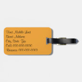 Foto van de Afrikaanse Daisy en voorzijde van het  Bagagelabel (Achterkant horizontaal)