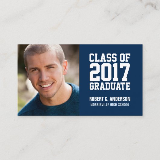 Foto van de afstuderen - Uw kleurenkeuze Contactkaartje (Voorkant)