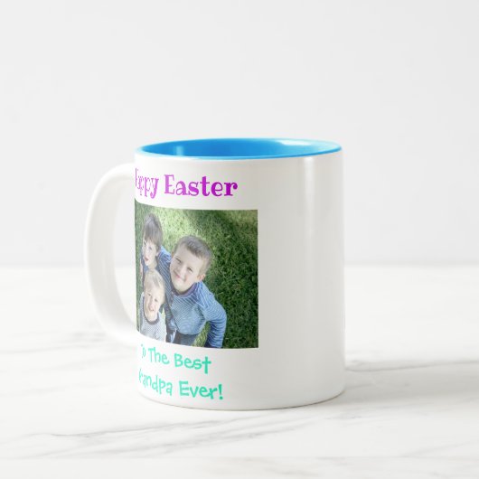 Foto van de allerbeste opa ooit tweekleurige koffiemok (Voorkant links)