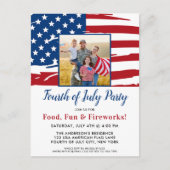 Foto van de Amerikaanse vlag van de partij America Uitnodiging Briefkaart (Voorkant)