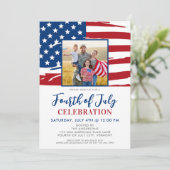 Foto van de Amerikaanse vlag van de vierde partij  Kaart (Staand voorkant)