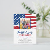 Foto van de Amerikaanse vlag van de vierde partij  Uitnodiging Briefkaart (Staand voorkant)