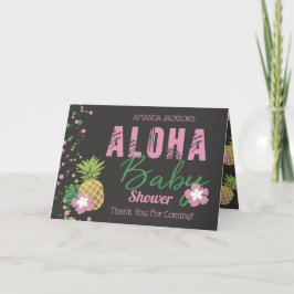 Foto van de Ananas van het Baby van Aloha de Roze Bedankkaart