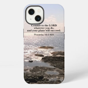 Foto van de Atlantische Oceaan met bijbelsucces Ve iPhone 13 Hoesje