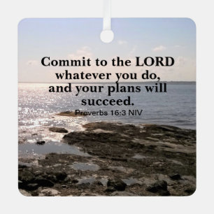 Foto van de Atlantische Oceaan met bijbelsucces Ve Metalen Ornament