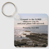 Foto van de Atlantische Oceaan met bijbelsucces Ve Sleutelhanger (Voorkant)