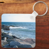 Foto van de Atlantische Oceaan met Splashing Waves Sleutelhanger (Achterkant)