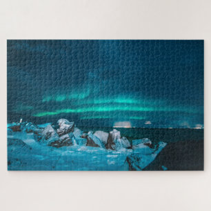 Foto van de avond van het noordelijk hoogtepunt va legpuzzel
