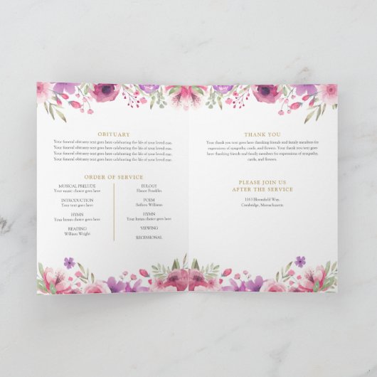 Foto van de begrafenis Memorial Order of Service F Programma (Binnen)