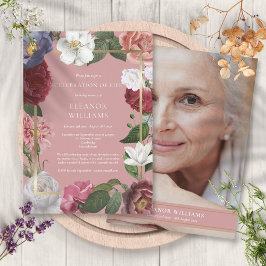 Foto van de begrafenis van de roze roze rozenroze kaart