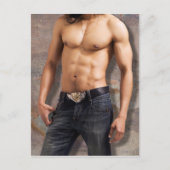 Foto van de bengele borst van man briefkaart (Voorkant)