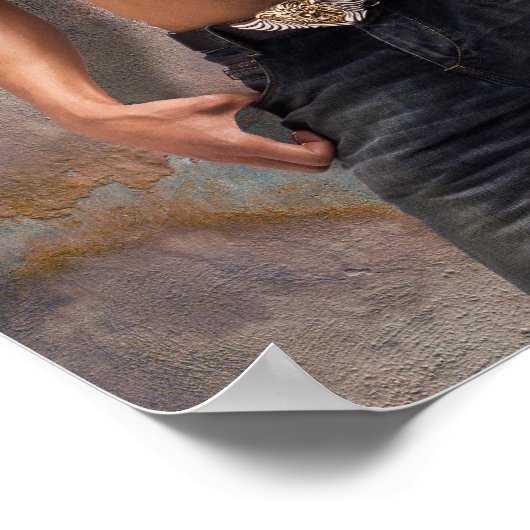 Foto van de bengele borst van man poster (Hoek)