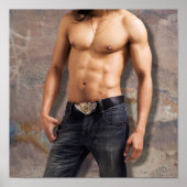 Foto van de bengele borst van man poster (Voorkant)