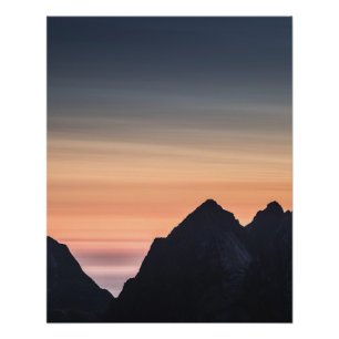 Foto van de bergen van de Lofoten-eilanden Perfect Poster
