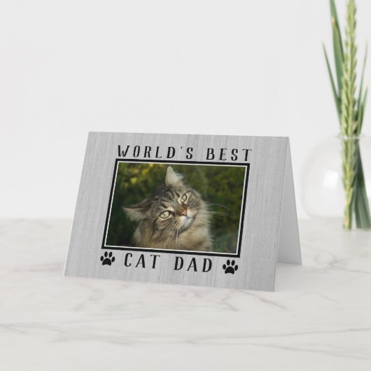 Foto van de beste kattenvader ter wereld Rustige V Kaart (Voorkant)