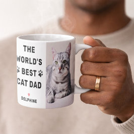 Foto van de beste kattenvader ter wereld Zwart Koffiemok