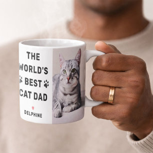 Foto van de beste kattenvader ter wereld Zwart Koffiemok