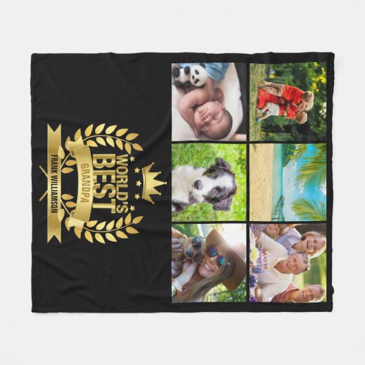 Foto van de beste opa grootvader ooit fleece deken (Voorkant (Horizontaal))