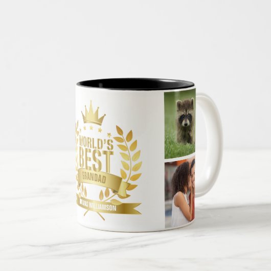 Foto van de beste opa van de wereld tweekleurige koffiemok (Voorkant rechts)