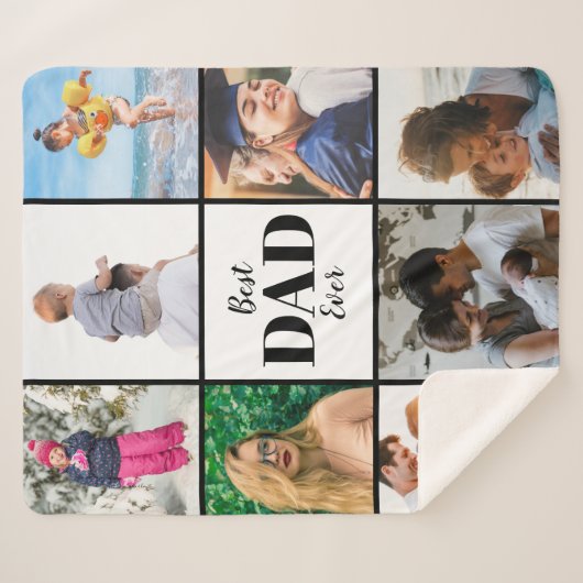 Foto van de beste vader ooit Vaderdag Sherpa Deken (Voorkant (horizontaal))
