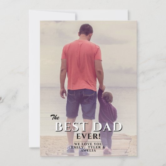 Foto van de beste vader op vaders dag feestdagenkaart (Voorkant)