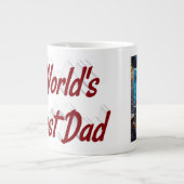 Foto van de beste vader van de dag, burgundy grote koffiekop (Voorkant)