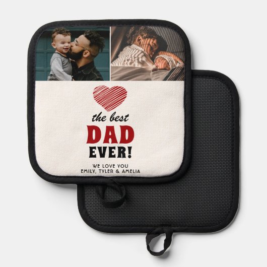 Foto van de beste vader van de rode hartvader op d pannenlap (Voorkant / Achterkant)