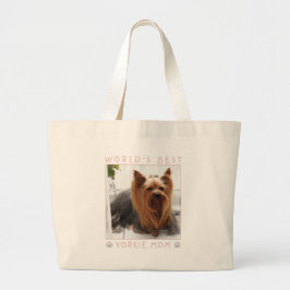 Foto van de Beste Yorkshire Terrier Moeder Roze Gr Grote Tote Bag