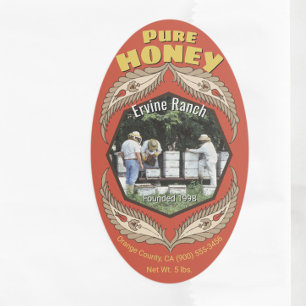 Foto van de bijenhouder: Honey Jar Verticaal Ovale Sticker