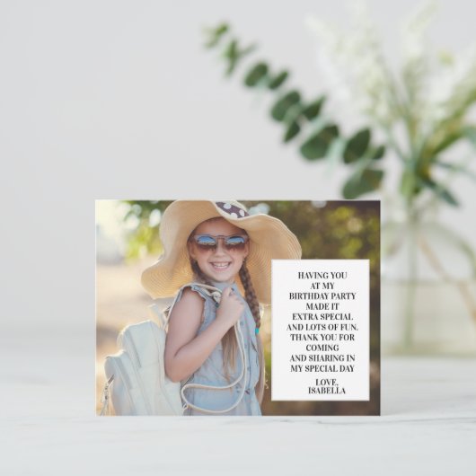 Foto van de Birthday Party: Dank je wel Briefkaart (Staand voorkant)