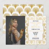 Foto van de Birthday Party Gatsby Gold Art Deco ui Kaart (Voorkant / Achterkant)
