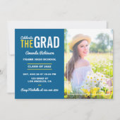 Foto van de blauwe, gele en witte GraduPartij Kaart (Voorkant)