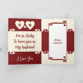 Foto van de bogundy bij Husband ruby 40-jarig best Kaart (Binnen)