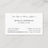 Foto van de bouwfoto van de procureur-advocaat visitekaartje (Achterkant)