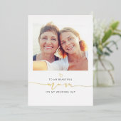 Foto van de Bride Wedding Morning Message Folie Uitnodiging (Staand Voorkant)