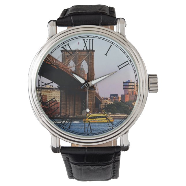 Foto van de Brooklyn Bridge in NYC Horloge (Voorkant)